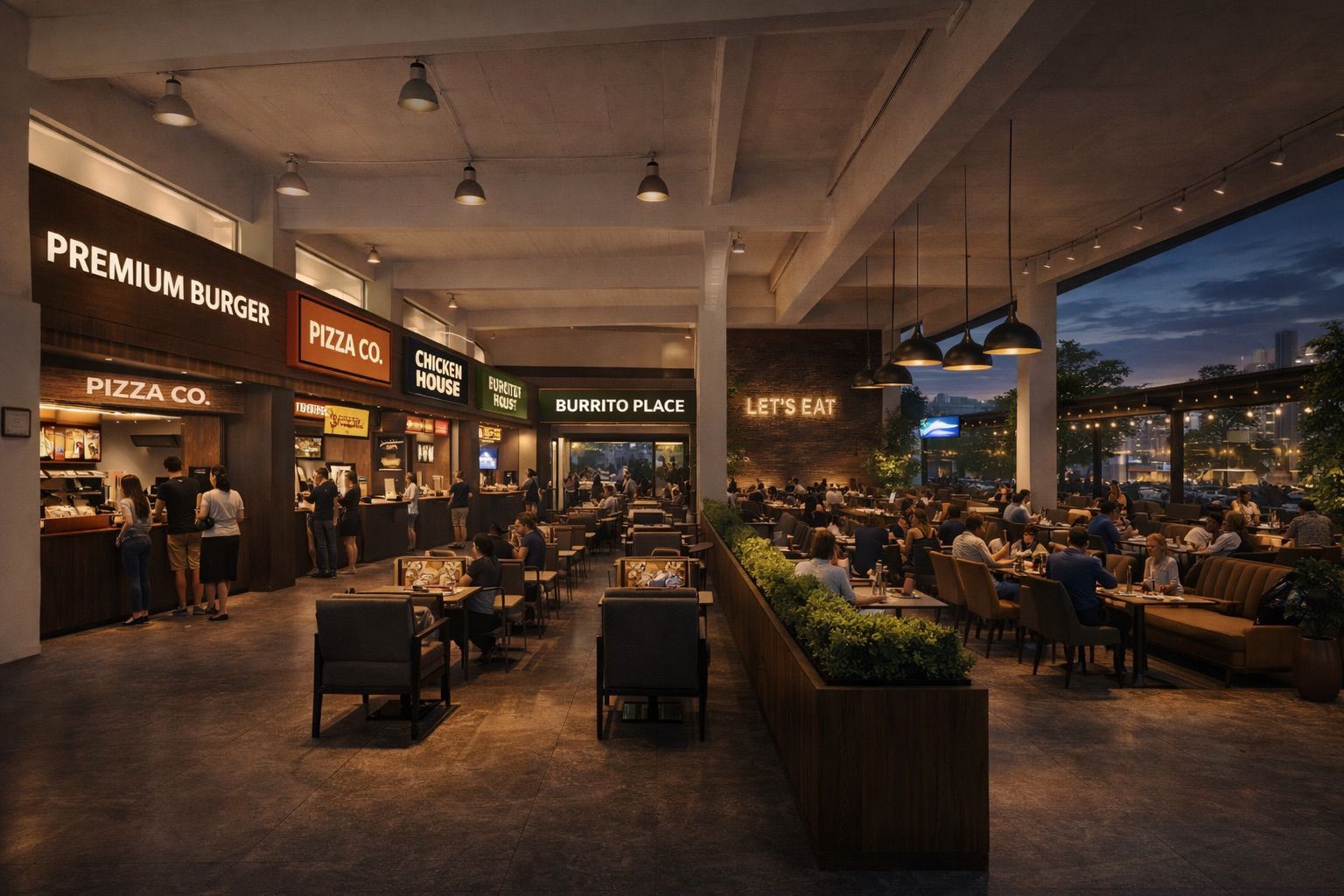 Palace Road vision — evening dining ambience